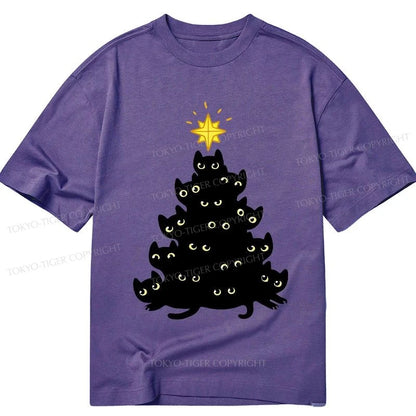 Tokyo-Tiger Black Cat Christmas Tree Classic T-Shirt