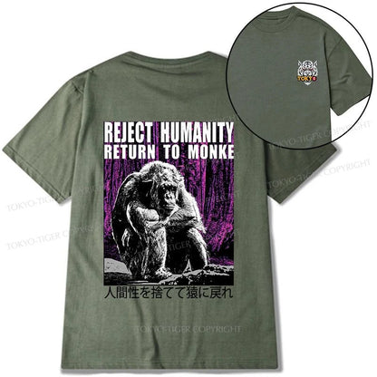 Tokyo-Tiger Reject Humanity Return To Monkey Japan Front Back Classic T-Shirt