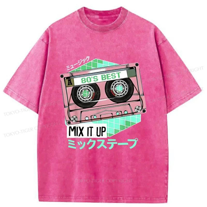 Tokyo-Tiger Cassette Tape Japanese Washed T-Shirt