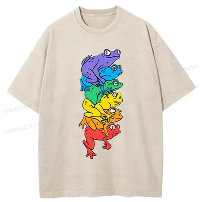 Tokyo-Tiger LGBT Frog Japanese Washed T-Shirt