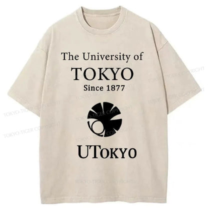 Tokyo-Tiger University Of Tokyo Logo Washed T-Shirt