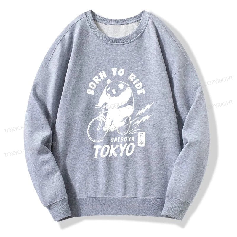 Tokyo-Tiger Pandas Ride Bicycles Sweatshirt