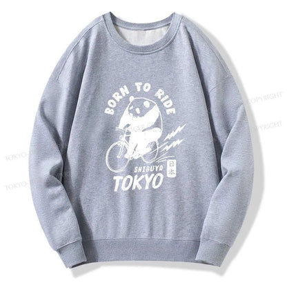 Tokyo-Tiger Pandas Ride Bicycles Sweatshirt