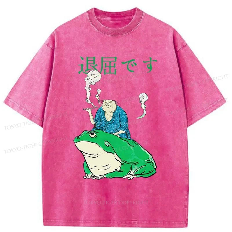 Tokyo-Tiger Boring People With Frogs Washed T-Shirt