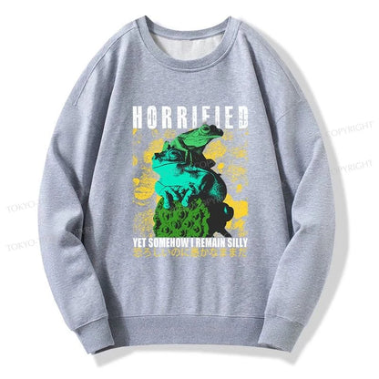 Tokyo-Tiger Horrified Two Frogs Funny Sweatshirt