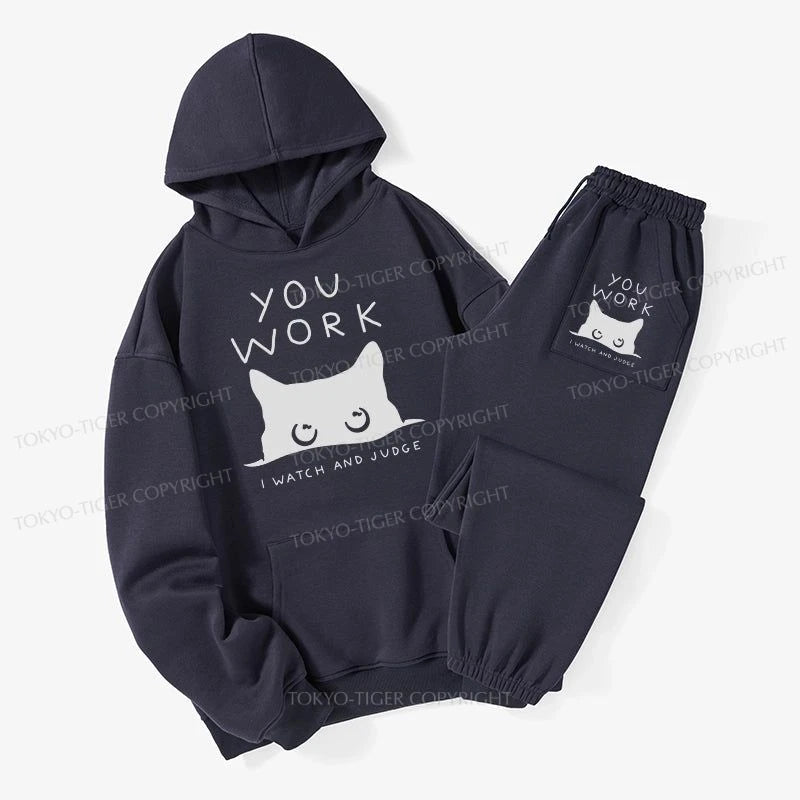 Tokyo-Tiger A Cat That Spies Fleece Lined Hoodie Set