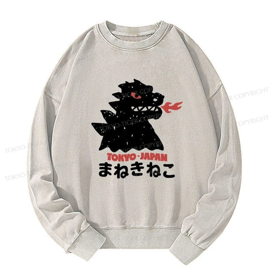 Tokyo-Tiger Japanese Fortune Cat Washed Sweatshirt