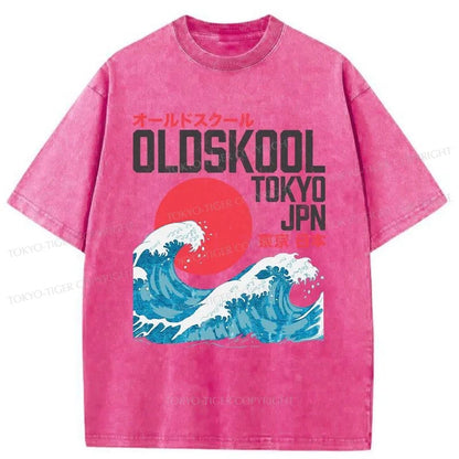 Tokyo-Tiger Old Skool Tokyo Japan Washed T-Shirt