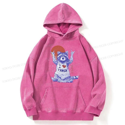 Tokyo-Tiger I love Trash Washed Hoodie