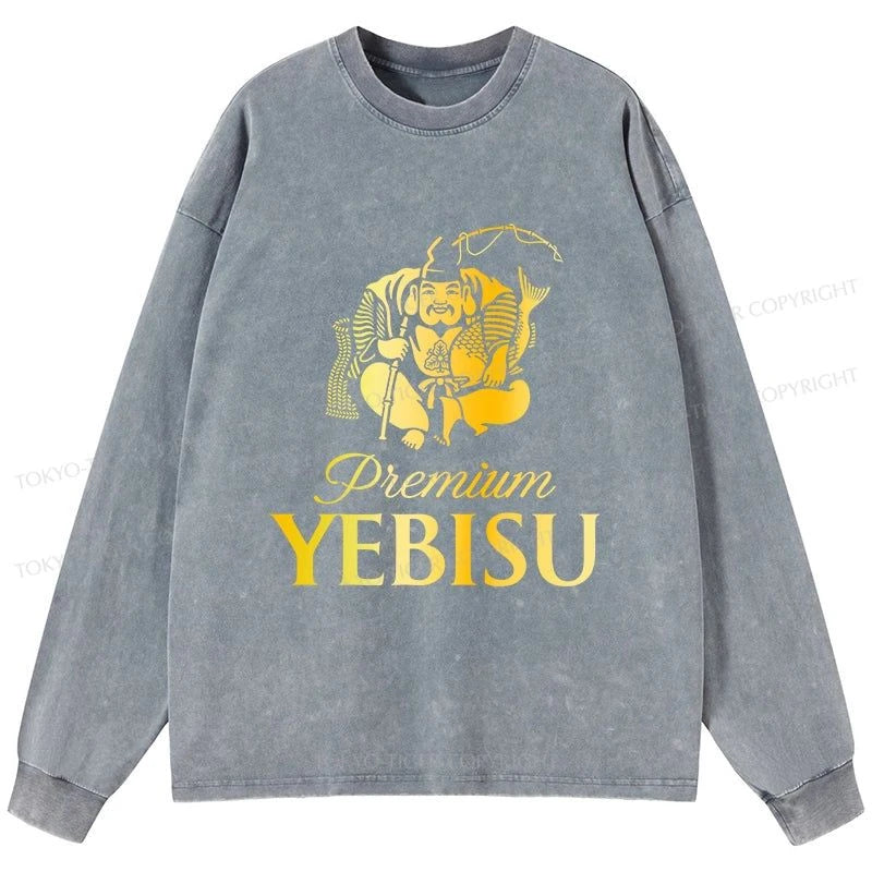 Tokyo-Tiger Yebisu Beer Golden Washed Long Sleeve T-Shirt