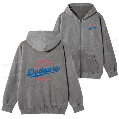 Tokyo-Tiger Ohtani 17-Retro-Dodgers Washed Zip Hoodie