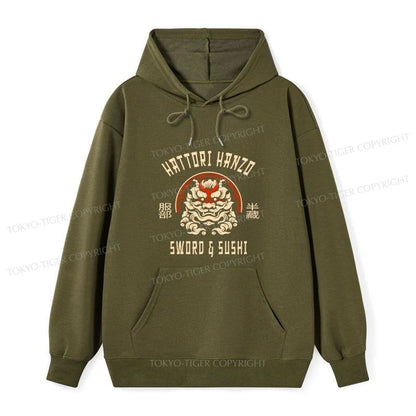 Tokyo-Tiger Hattori Hanzo Sword And Sushi Japanese Classic Hoodie