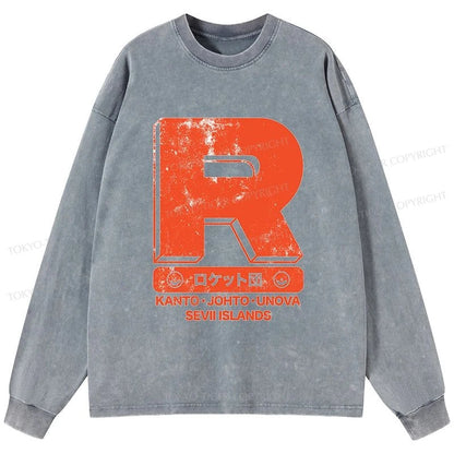 Tokyo-Tiger Team Rocket Japanese Washed Long Sleeve T-Shirt