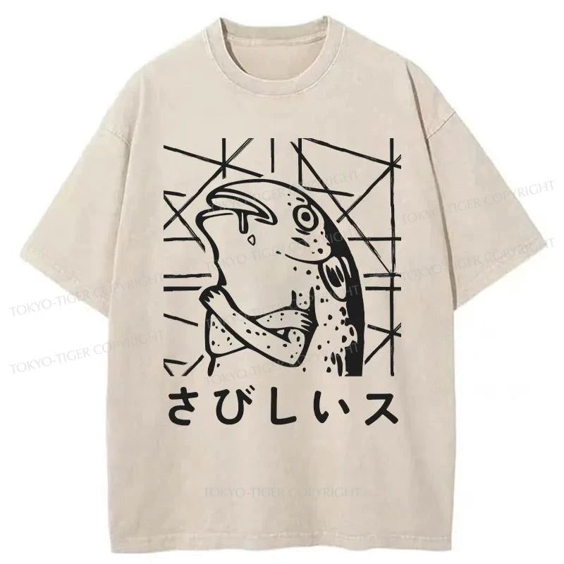 Tokyo-Tiger Lonely Fish Washed T-Shirt