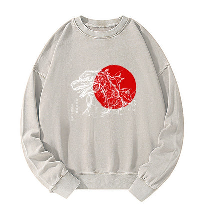 Tokyo-Tiger Monster Japanese Anime Washed Sweatshirt