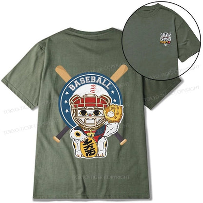 Tokyo-Tiger Janpaese Baseball Cat Front Back Classic T-Shirt