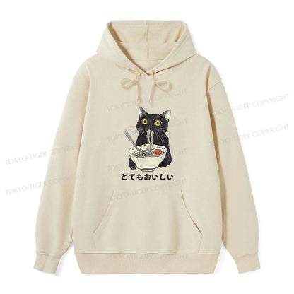 Tokyo-Tiger Cats Eat Ramen Noodles Classic Hoodie