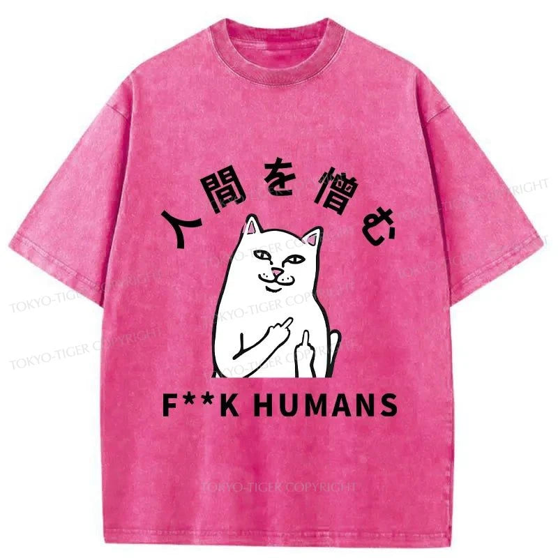 Tokyo-Tiger Cats That Hate People Washed T-Shirt