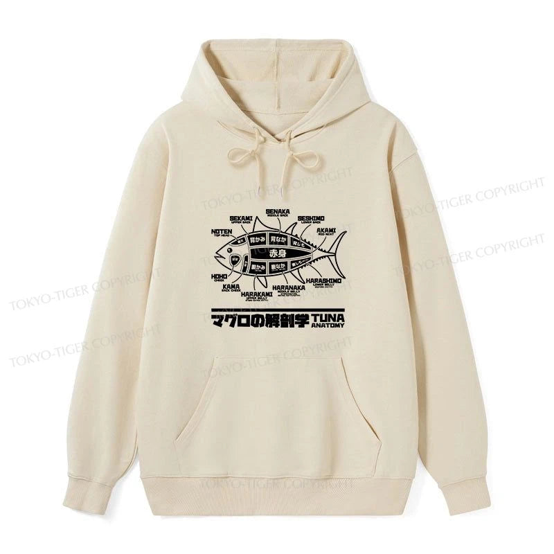 Tokyo-Tiger Tuna Dissection Map Japanese Classic Hoodie