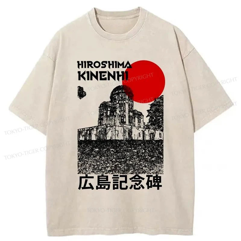 Tokyo-Tiger Hiroshima Memorial Japanese Washed T-Shirt