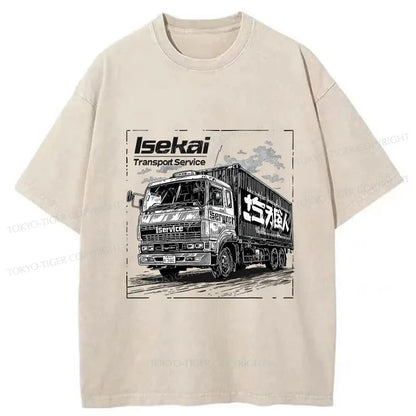 Tokyo-Tiger Isekai Transport Service Japanese Washed T-Shirt