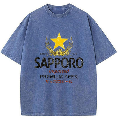 Tokyo-Tiger Sapporo Beer Star Japanese Washed T-Shirt