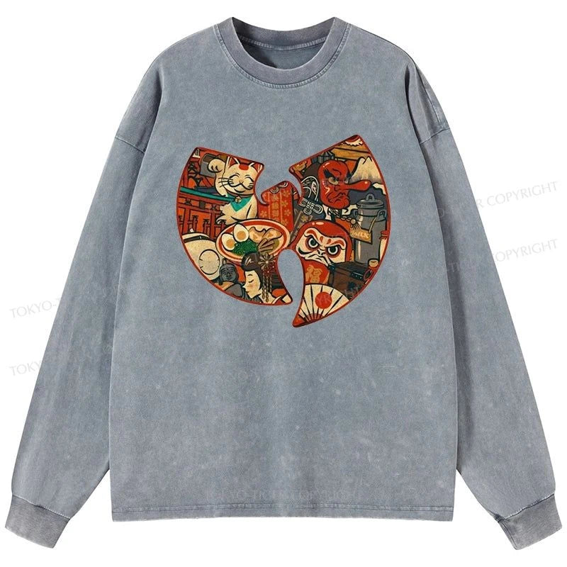 Tokyo-Tiger Wutang Clan Japanese Washed Long Sleeve T-Shirt