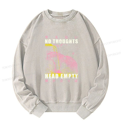 Tokyo-Tiger No Thoughts Head Empty Washed Sweatshirt