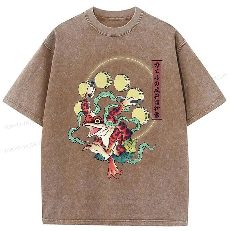 Tokyo-Tiger Frog Monster Japanese Washed T-Shirt