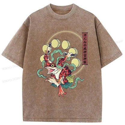 Tokyo-Tiger Frog Monster Japanese Washed T-Shirt