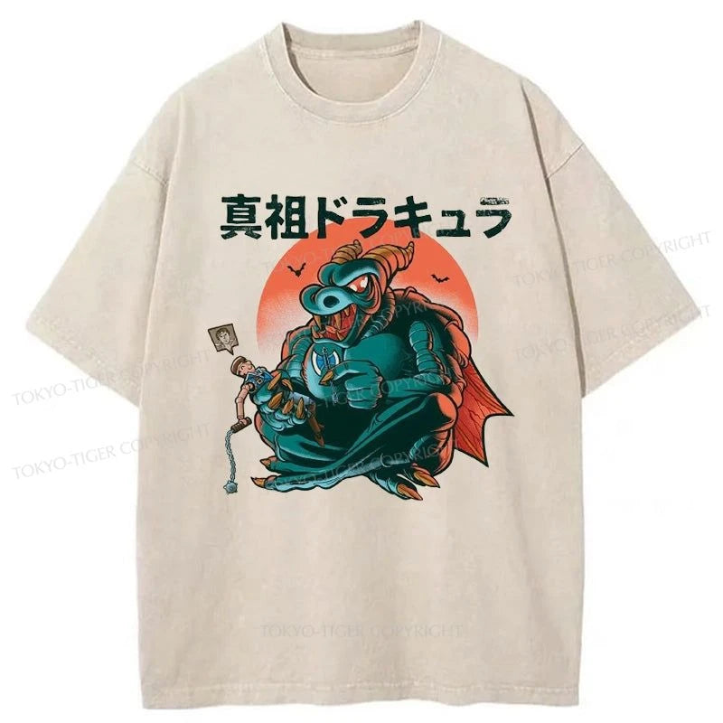 Tokyo-Tiger Dracula Monster Form Washed T-Shirt