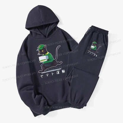 Tokyo-Tiger Black Cat Appreciation Day Fleece Lined Hoodie Set