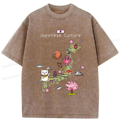 Tokyo-Tiger Japanese Culture Washed T-Shirt