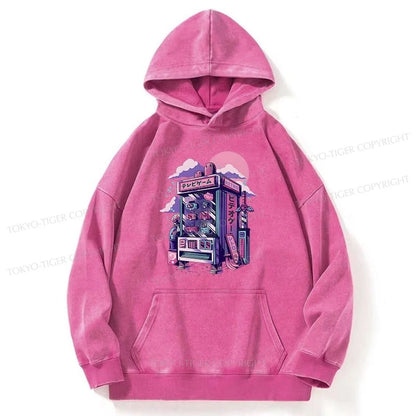 Tokyo-Tiger Japanese Vending Machines Washed Hoodie