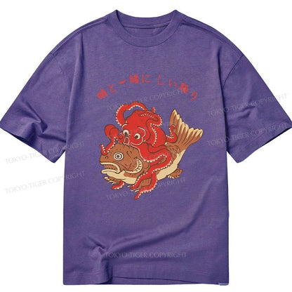 Tokyo-Tiger Octopus And Koi Dance Together Classic T-Shirt