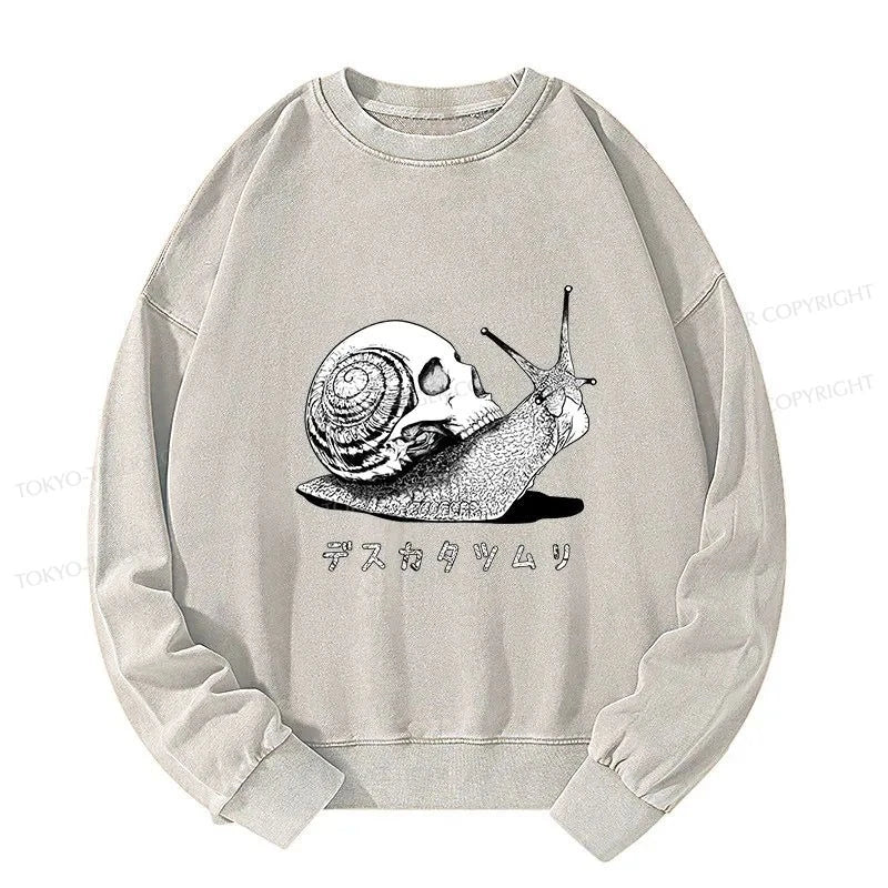 Tokyo-Tiger Death Snail Manga Washed Sweatshirt