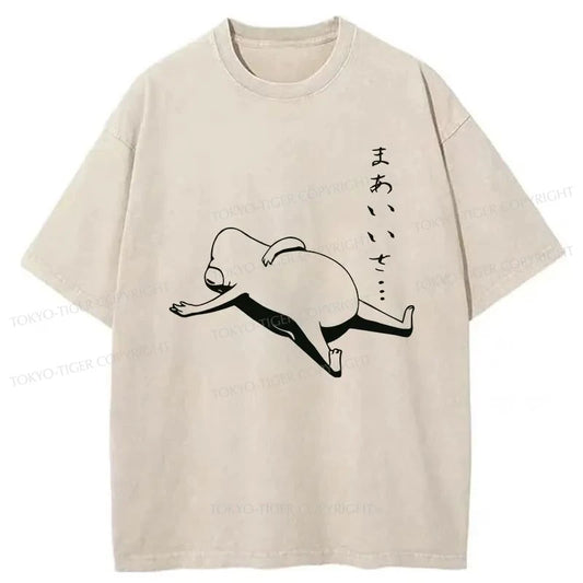 Tokyo-Tiger Lying Flat Frog Washed T-Shirt