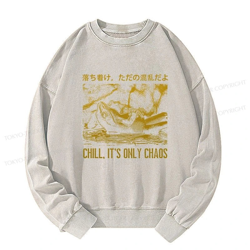 Tokyo-Tiger Cool Frog Japanese Washed Sweatshirt