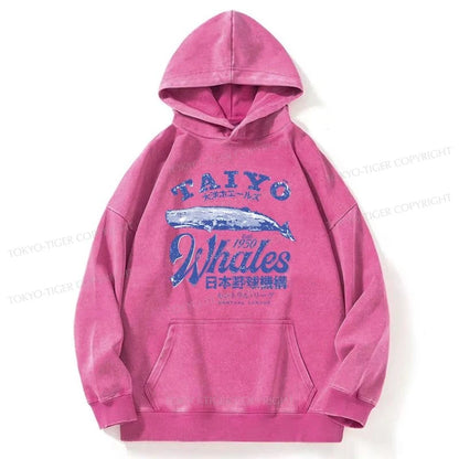 Tokyo-Tiger Japan Taiyo Whales Washed Hoodie