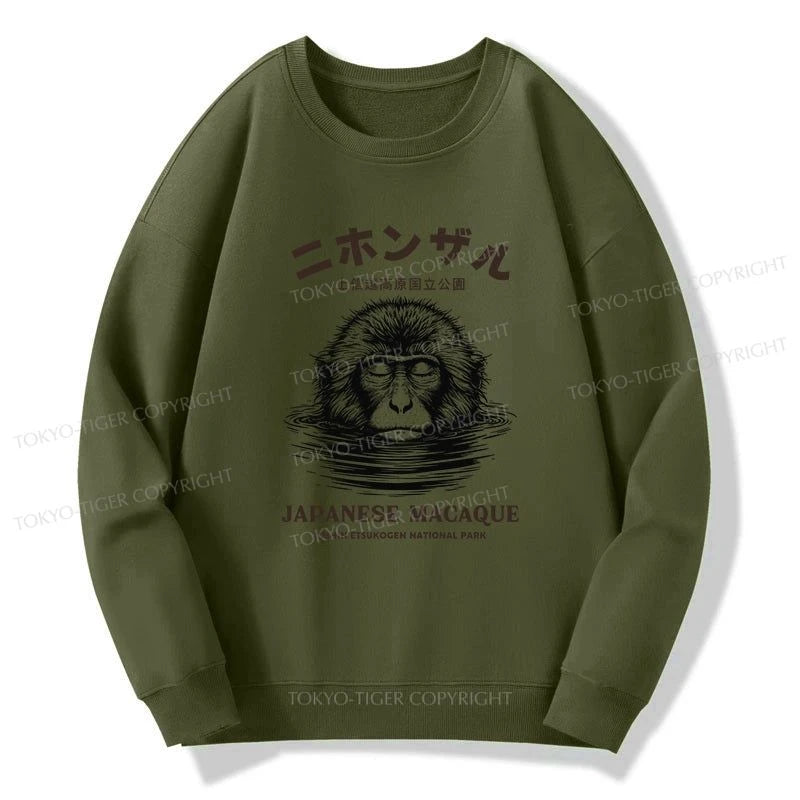 Tokyo-Tiger The Macaque Monkey In The Bath Japanese Sweatshirt