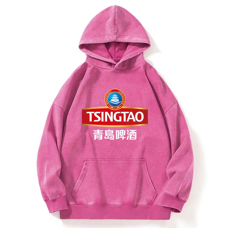 Tokyo-Tiger Qingdao Beer Logo Washed Hoodie