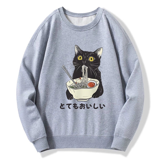 Tokyo-Tiger Cats Eat Ramen Noodles Sweatshirt