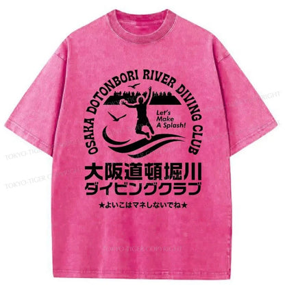 Tokyo-Tiger Osaka Dotonbori Diving Club Washed T-Shirt