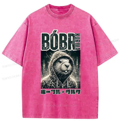 Tokyo-Tiger Bóbr Kurwa Japanese Washed T-Shirt