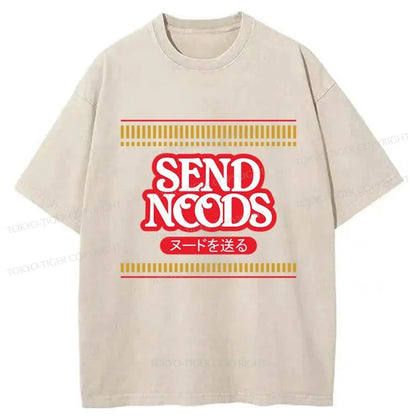 Tokyo-Tiger Send Noods Logo Japanese Washed T-Shirt