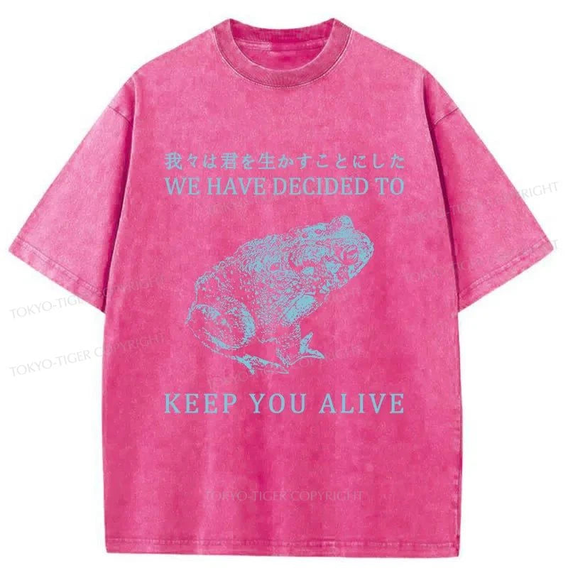 Tokyo-Tiger Keep Alive Frog Washed T-Shirt