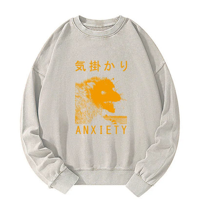 Tokyo-Tiger Anxiety Possum Japanese Washed Sweatshirt