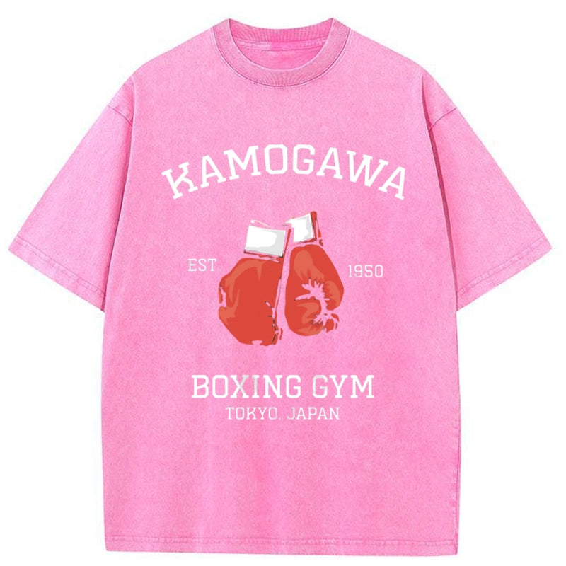 Tokyo-Tiger Retro Boxing Gloves Manga Anime Washed T-Shirt