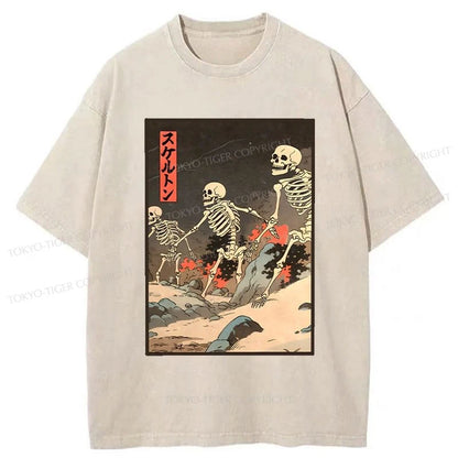 Tokyo-Tiger Japanese Rising Skeletons Washed T-Shirt