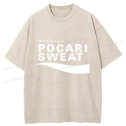 Tokyo-Tiger Japanese Pocari Sweat Logo Washed T-Shirt